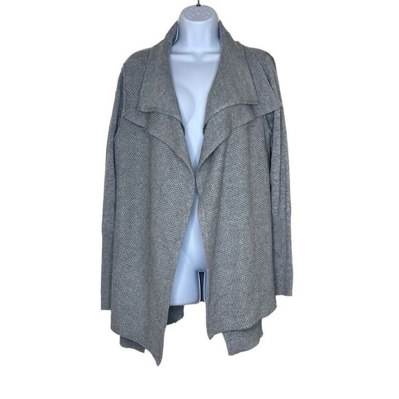 Maude Vivante Medium/Large Open Front Cardigan Sweater Gray Long Sleeve Collar - Picture 1 of 10